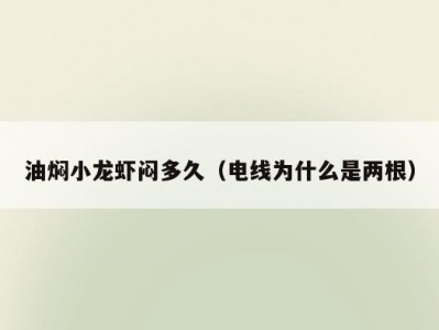 油焖小龙虾闷多久（电线为什么是两根）